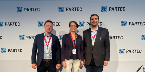 Group picture with Marc Meier, Kerstin Wohlgemuth and Maximilitan Kattner (vom left to right)